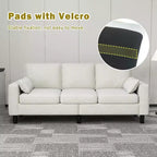 3-Seater Sofa Chair - 78 Modern Accent Chairs with Arms & Cushions, Beige