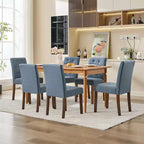 2 PCS Button Tufted Dining Chairs with Wood Legs & Padded Seats, Upholstered Fabric for Living Room Kitchen Furniture