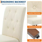 2 PCS Button Tufted Dining Chairs with Wood Legs & Padded Seats, Upholstered Fabric for Living Room Kitchen Furniture