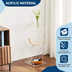Acrylic Bookshelf,3-Tier Tree Design, Clear Bookcase for Living Room, Office, Bedroom Display Organizer