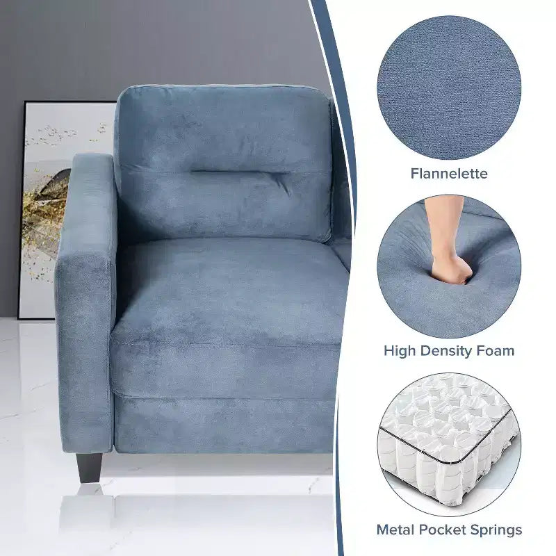 Velvet Upholstered Single Sofa Chair