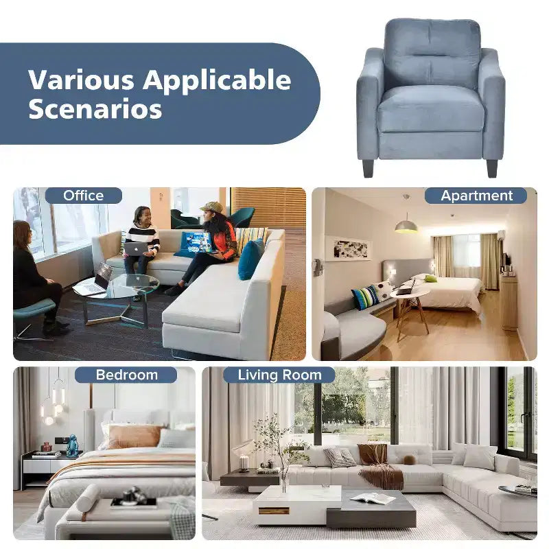 Velvet Upholstered Single Sofa Chair