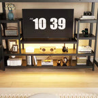 Full Size Metal Loft Bed with TV Cabinet