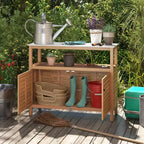 Patio Wood Storage Cabinet