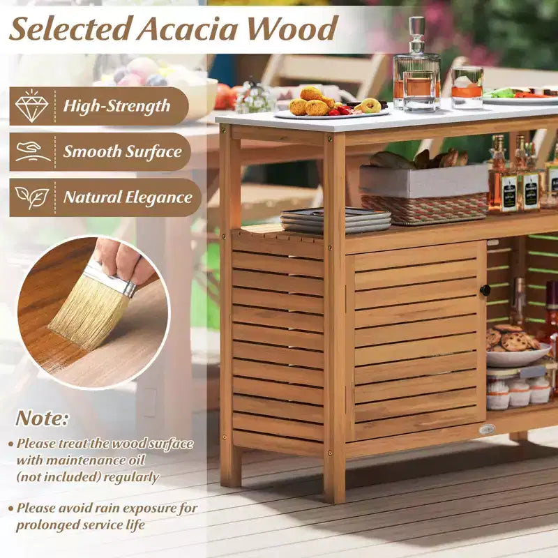 Patio Wood Storage Cabinet