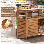 Patio Wood Storage Cabinet