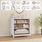 Vintage White French-Style Vertical 3-Drawer Fits Multi-Scenes Like Bedrooms, Hallways & Entryways