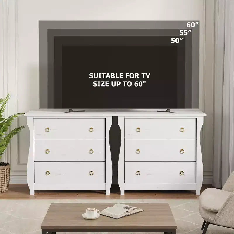 Vintage White French-Style Vertical 3-Drawer Fits Multi-Scenes Like Bedrooms, Hallways & Entryways