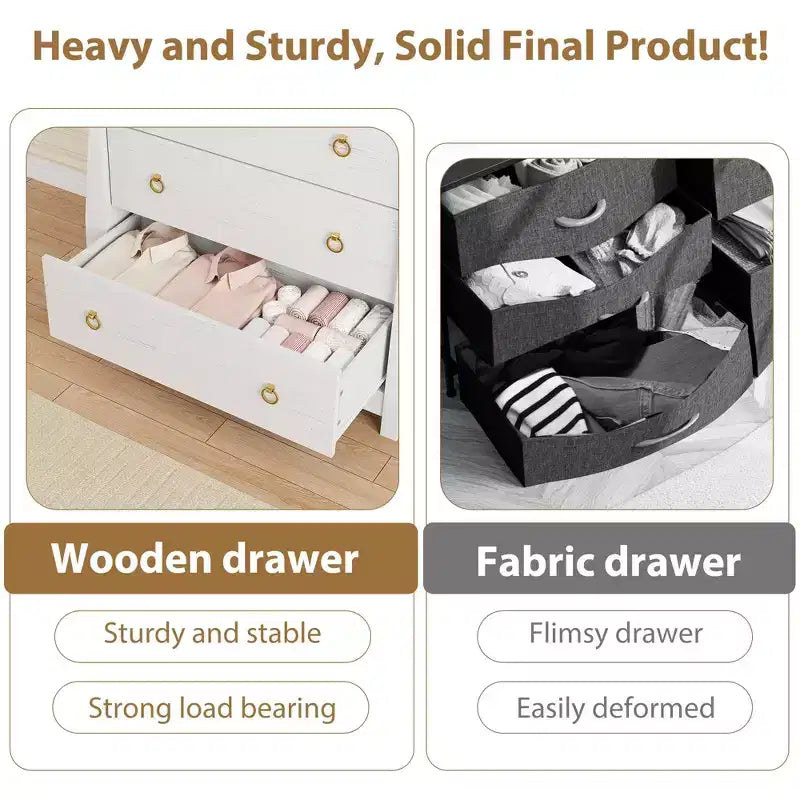 Vintage White French-Style Vertical 3-Drawer Fits Multi-Scenes Like Bedrooms, Hallways & Entryways