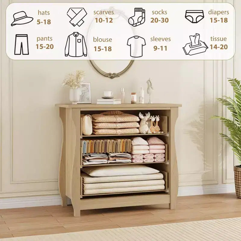 Vintage White French-Style Vertical 3-Drawer Fits Multi-Scenes Like Bedrooms, Hallways & Entryways