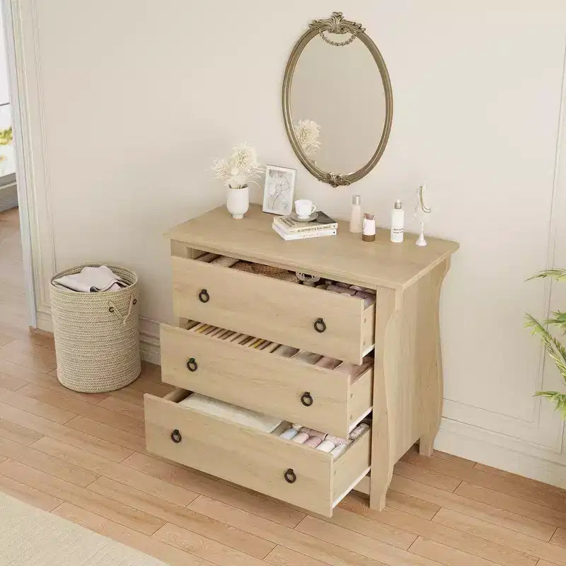 Vintage White French-Style Vertical 3-Drawer Fits Multi-Scenes Like Bedrooms, Hallways & Entryways