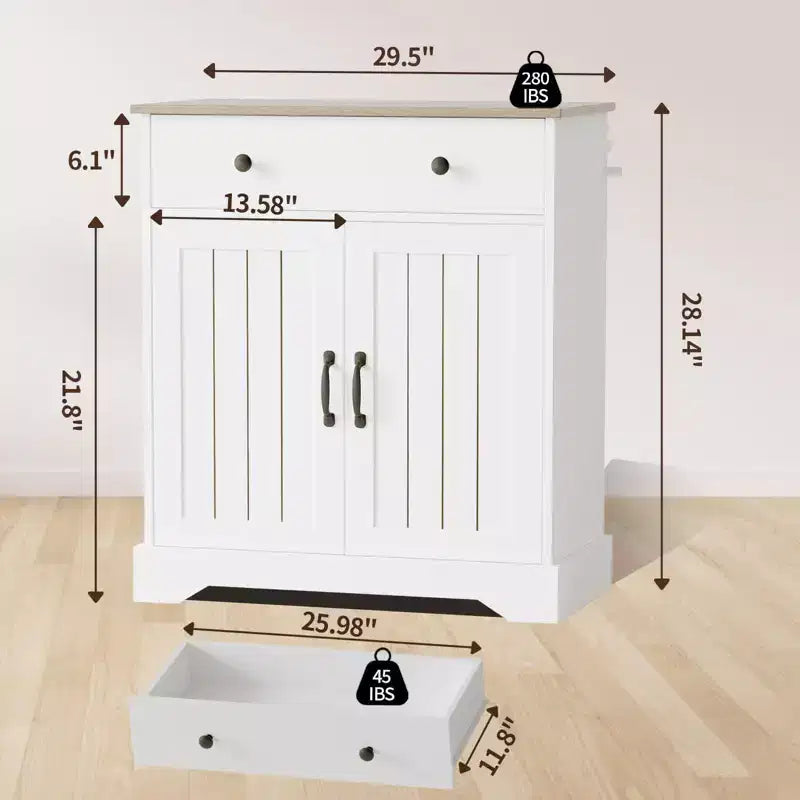 Modern Buffet Cabinet with Storage, 29.5 Coffee Bar Cabinet with Adjustable Shelf