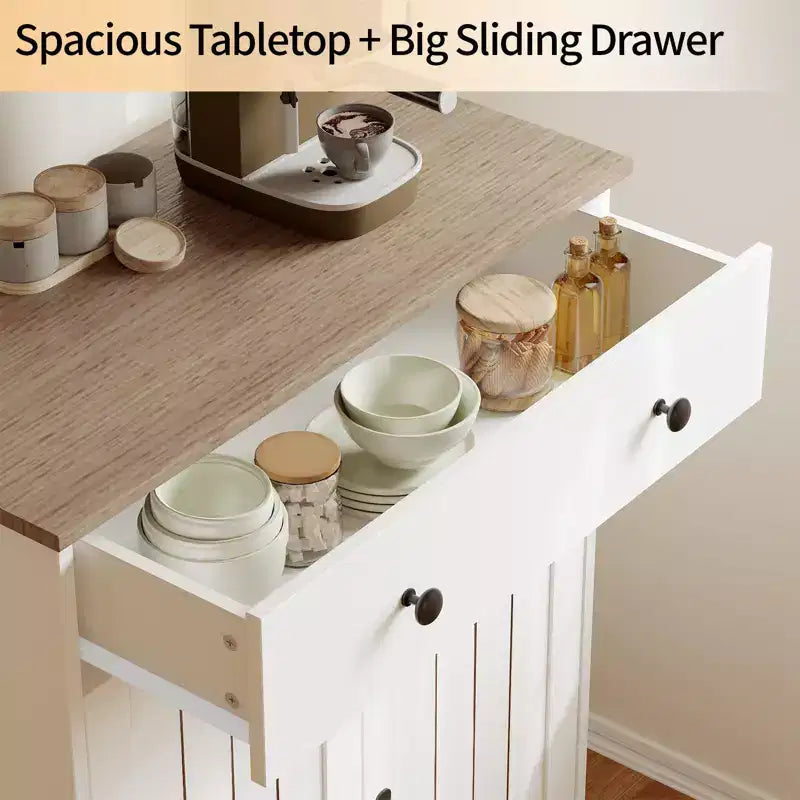 Modern Buffet Cabinet with Storage, 29.5 Coffee Bar Cabinet with Adjustable Shelf