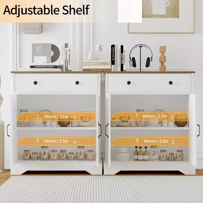 Modern Buffet Cabinet with Storage, 29.5 Coffee Bar Cabinet with Adjustable Shelf