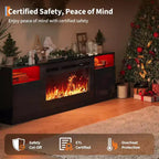 Fireplace TV Stand w/36 Fireplace, 70 LED Entertainment Center w/ Fireplace for TVs Up to 80, Modern Wood TV Media with Storage Cabinets for Home