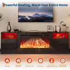 Fireplace TV Stand w/36 Fireplace, 70 LED Entertainment Center w/ Fireplace for TVs Up to 80, Modern Wood TV Media with Storage Cabinets for Home