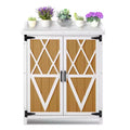 Outdoor Potting Bench with Storage, Garden Work Station Cabinet with Galvanized Metal Top
