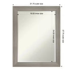 Grand Narrow Half-Inch-Bevel Framed Bathroom Vanity Wall Mirror