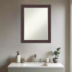 Grand Narrow Half-Inch-Bevel Framed Bathroom Vanity Wall Mirror