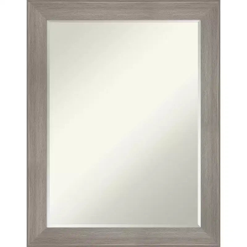 Grand Narrow Half-Inch-Bevel Framed Bathroom Vanity Wall Mirror