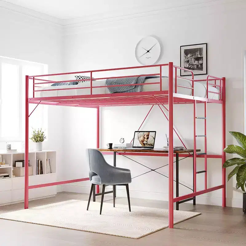 Queen Loft Bed with Flat Rungs