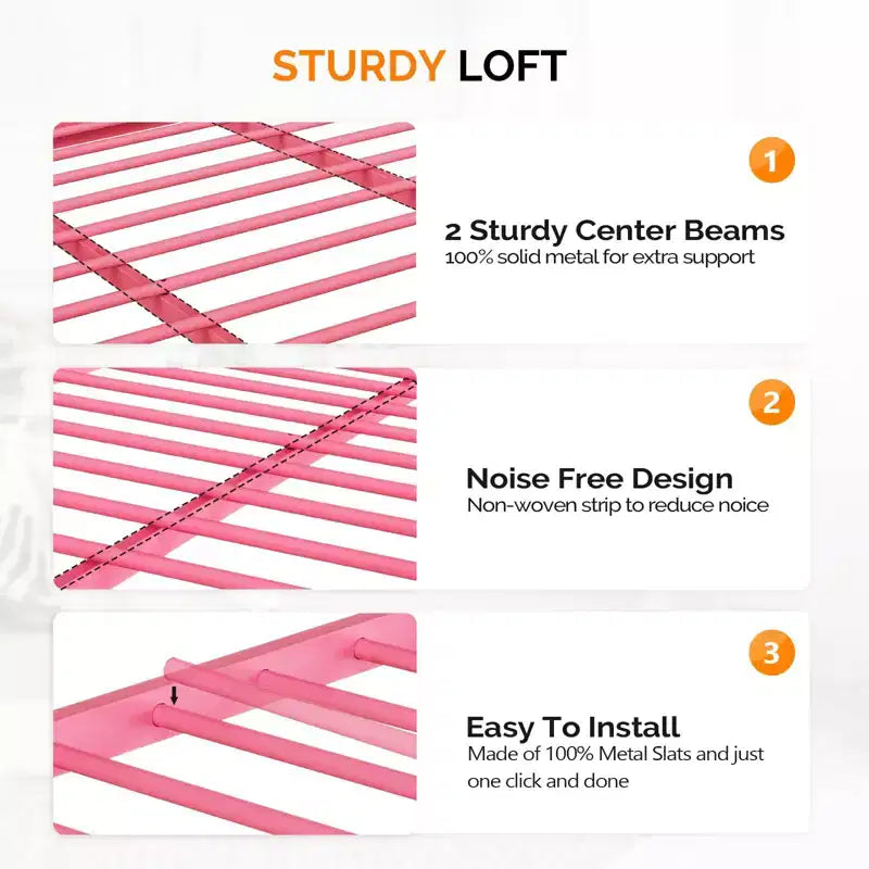 Queen Loft Bed with Flat Rungs