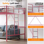 Queen Loft Bed with Flat Rungs