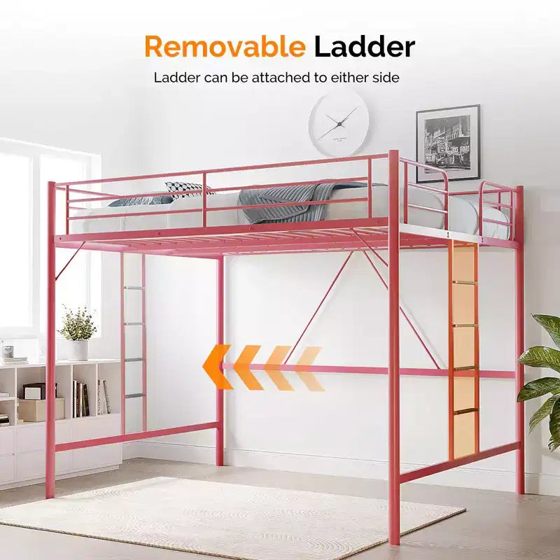 Queen Loft Bed with Flat Rungs