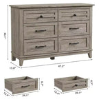 6-Drawer Double Dresser for Bedroom,Traditional Furniture, Wide Chest Storage