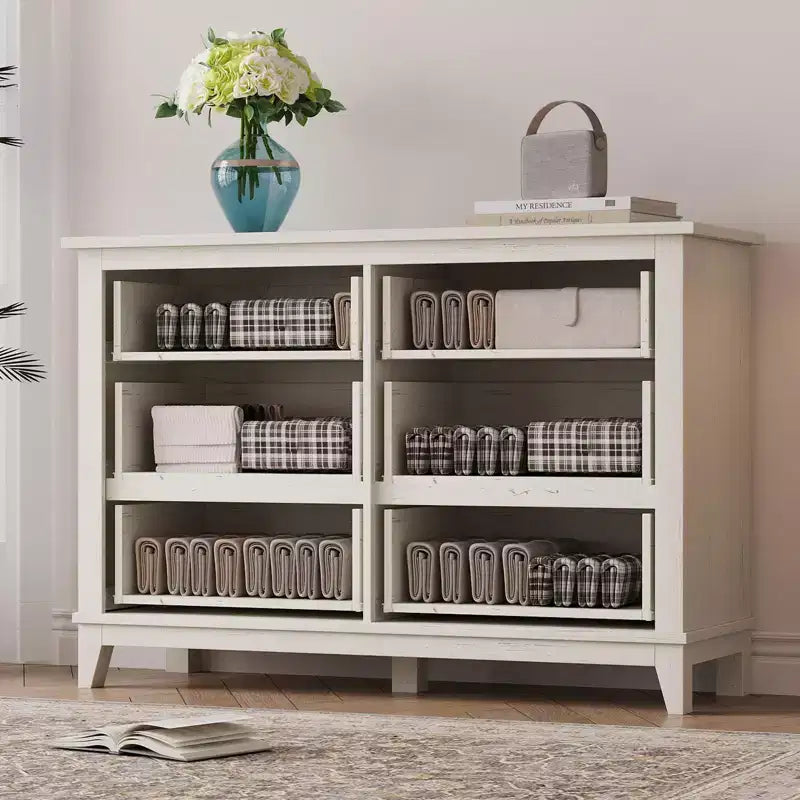 6-Drawer Double Dresser for Bedroom,Traditional Furniture, Wide Chest Storage