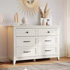 6-Drawer Double Dresser for Bedroom,Traditional Furniture, Wide Chest Storage