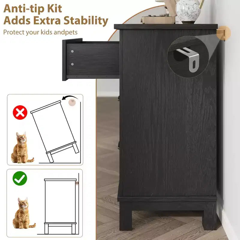 6-Drawer Double Dresser for Bedroom,Traditional Furniture, Wide Chest Storage