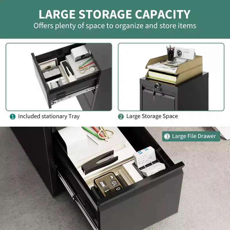 3-Drawer Vertical File Cabinet