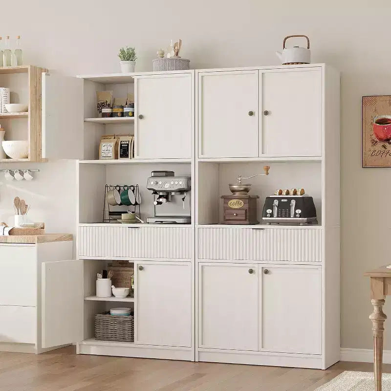Kitchen Pantry Cabinet, 70 in Tall Pantry Storage Cabinet with Countertop, Doors and Drawer, Freestanding Cupboard for Dining Room, Living Room