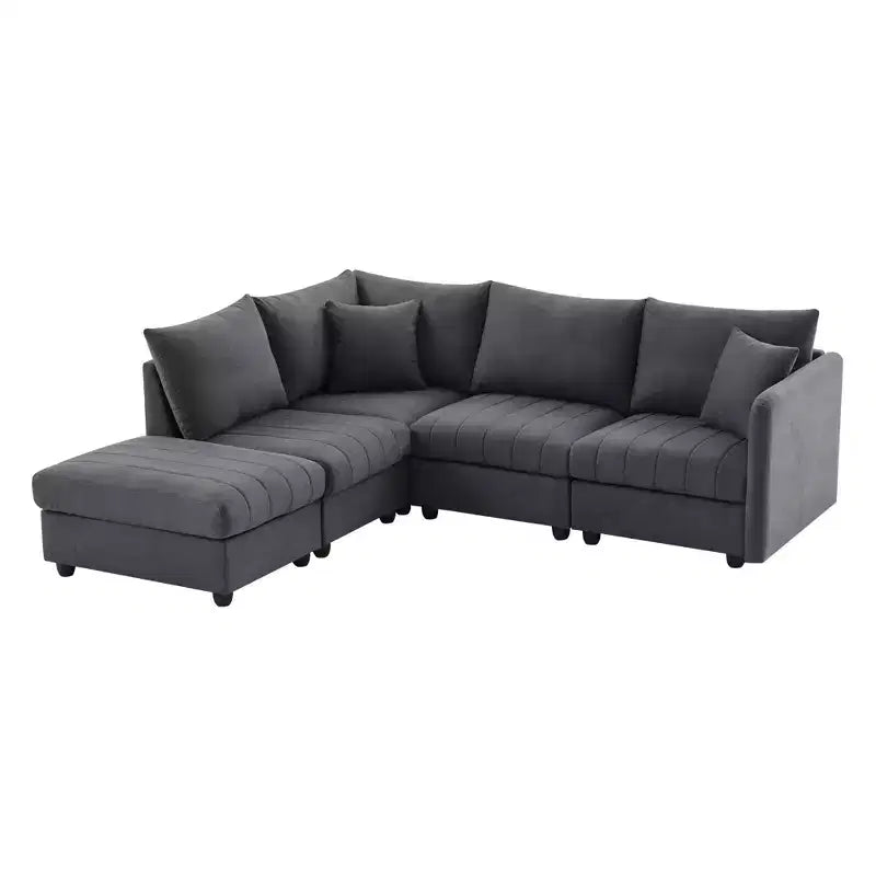 90x80 Modern L-Shaped 5-Seater Sectional Sofa