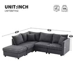 90x80 Modern L-Shaped 5-Seater Sectional Sofa