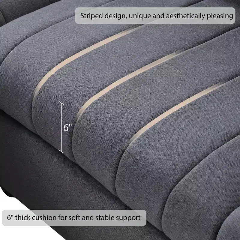 90x80 Modern L-Shaped 5-Seater Sectional Sofa