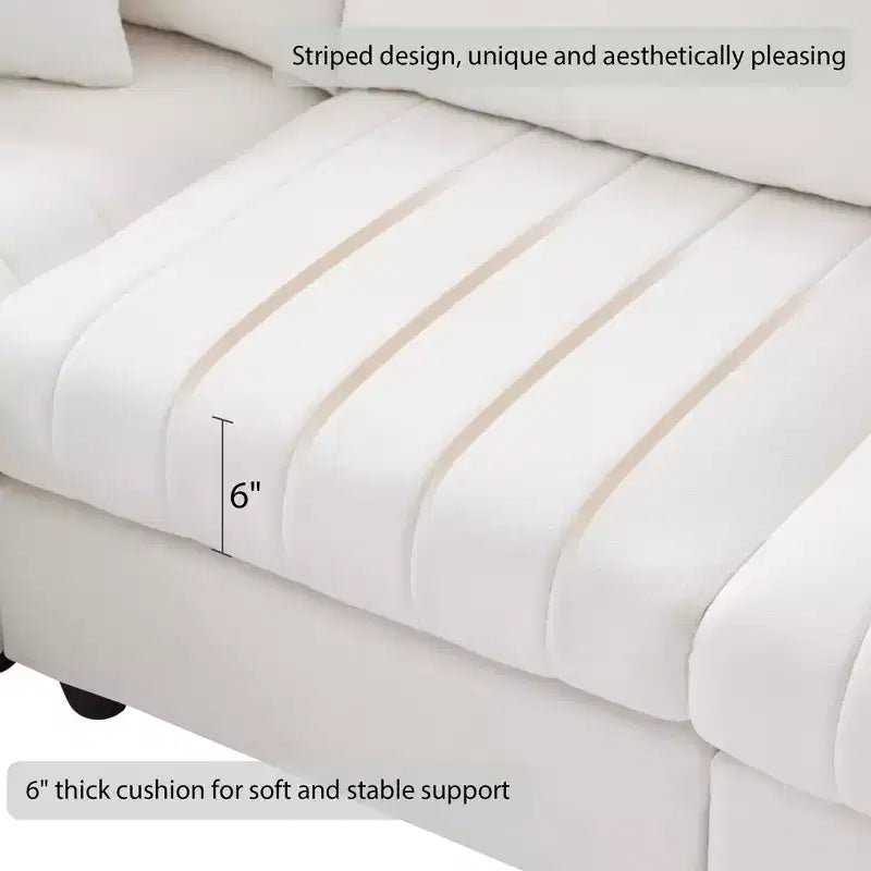 90x80 Modern L-Shaped 5-Seater Sectional Sofa