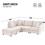 90x80 Modern L-Shaped 5-Seater Sectional Sofa