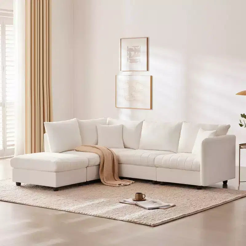 90x80 Modern L-Shaped 5-Seater Sectional Sofa