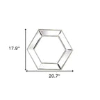 18 Silver Hexagon Glass Framed Accent Mirror