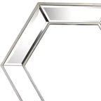 18 Silver Hexagon Glass Framed Accent Mirror