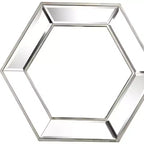 18 Silver Hexagon Glass Framed Accent Mirror