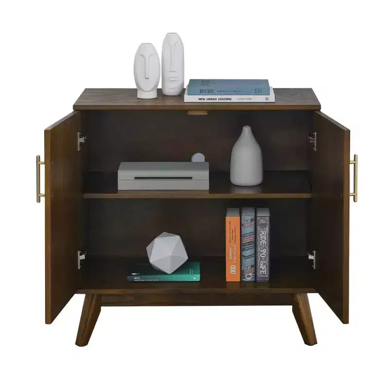 Modern Sideboard Cabinet with 2 Door, Buffet Cabinet with Adjustable Shelves Hard Wood Legs, Storage Cabinet