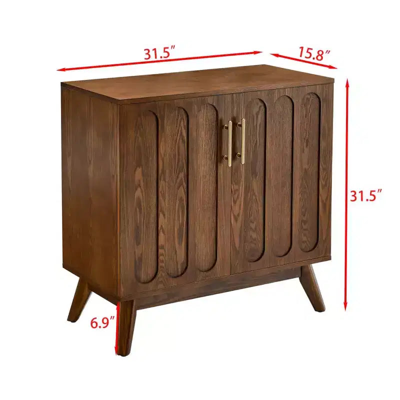 Modern Sideboard Cabinet with 2 Door, Buffet Cabinet with Adjustable Shelves Hard Wood Legs, Storage Cabinet