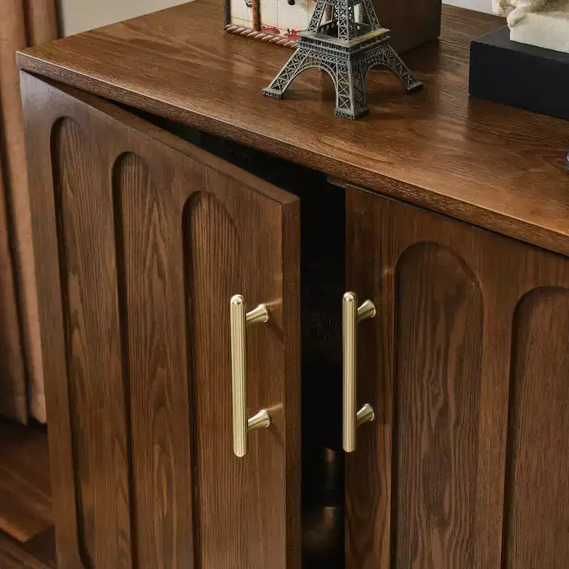 Modern Sideboard Cabinet with 2 Door, Buffet Cabinet with Adjustable Shelves Hard Wood Legs, Storage Cabinet