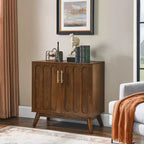 Modern Sideboard Cabinet with 2 Door, Buffet Cabinet with Adjustable Shelves Hard Wood Legs, Storage Cabinet