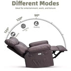 37.4 PU Leather Power Lift Recliner Chair, Adjustable Recliner, 1.5X Sponge Filling, Seat Width, Cup Holders, Ergonomic Single Sofa