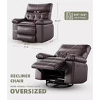 37.4 PU Leather Power Lift Recliner Chair, Adjustable Recliner, 1.5X Sponge Filling, Seat Width, Cup Holders, Ergonomic Single Sofa