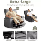 37.4 PU Leather Power Lift Recliner Chair, Adjustable Recliner, 1.5X Sponge Filling, Seat Width, Cup Holders, Ergonomic Single Sofa